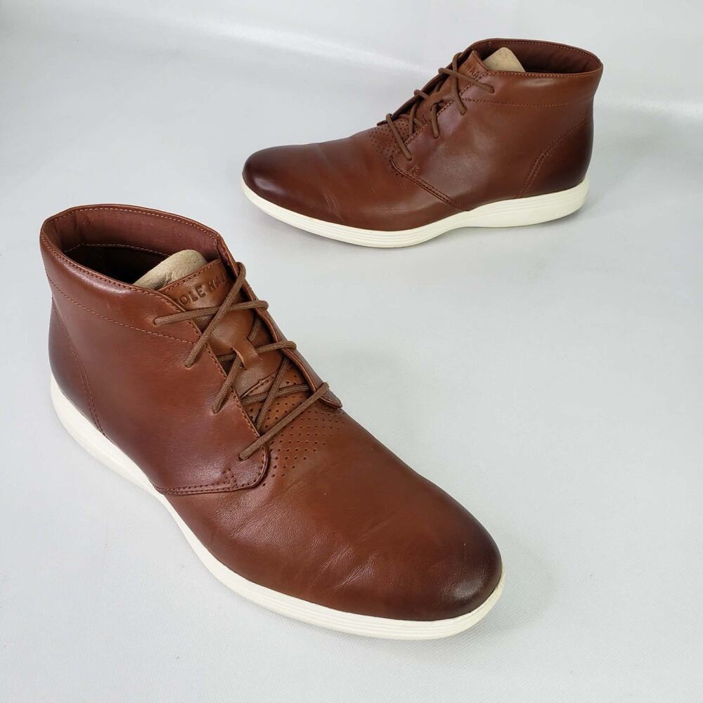 Cole Haan Mens Tour Chukka Boots Brown Leather Grand OS C29589 Size 10.5 M Shoes